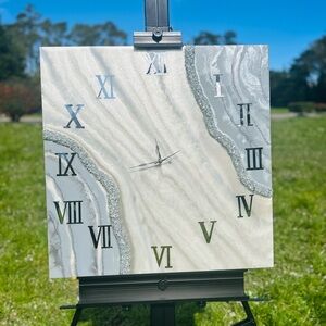 Elegant Gray and Silver Wall Clock